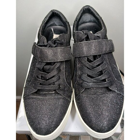 Steve Madden ARRI Black Glitter Sneakers Womens 10 Medium Platform Shoes - Picture 6 of 13